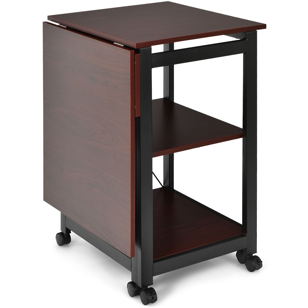 Topbuy Mobile Computer Desk Folding Writing Table w/Wheels & Storage Shelf