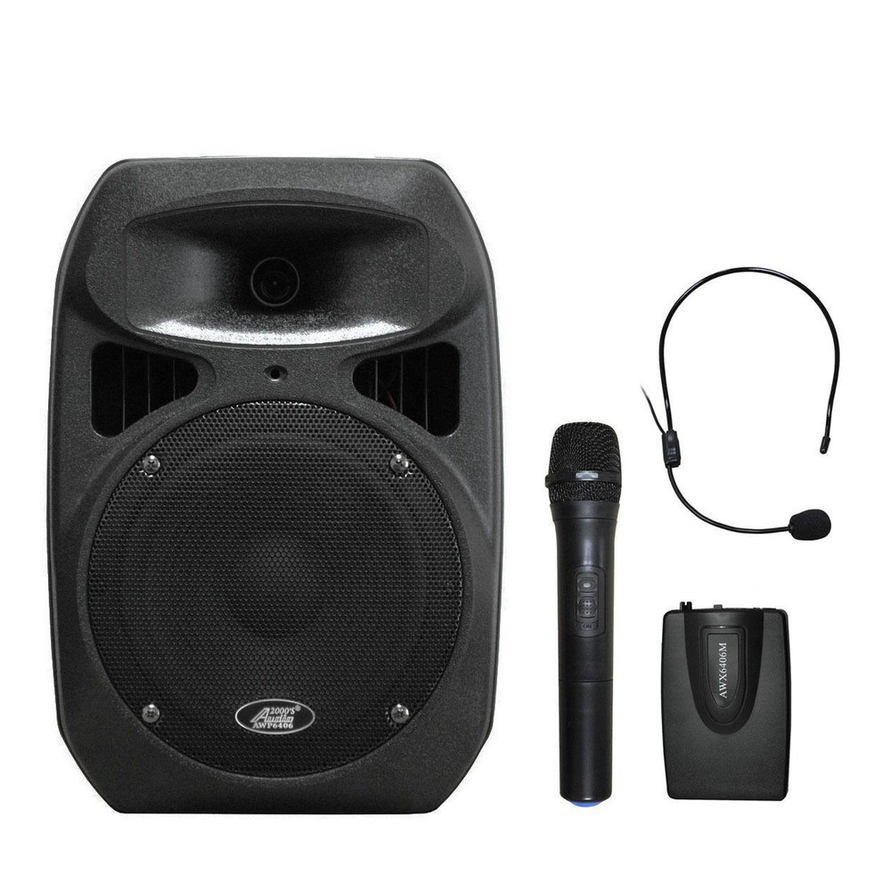 Audio2000'S Dual Channel Wireless Microphone Portable PA Speaker System -MR