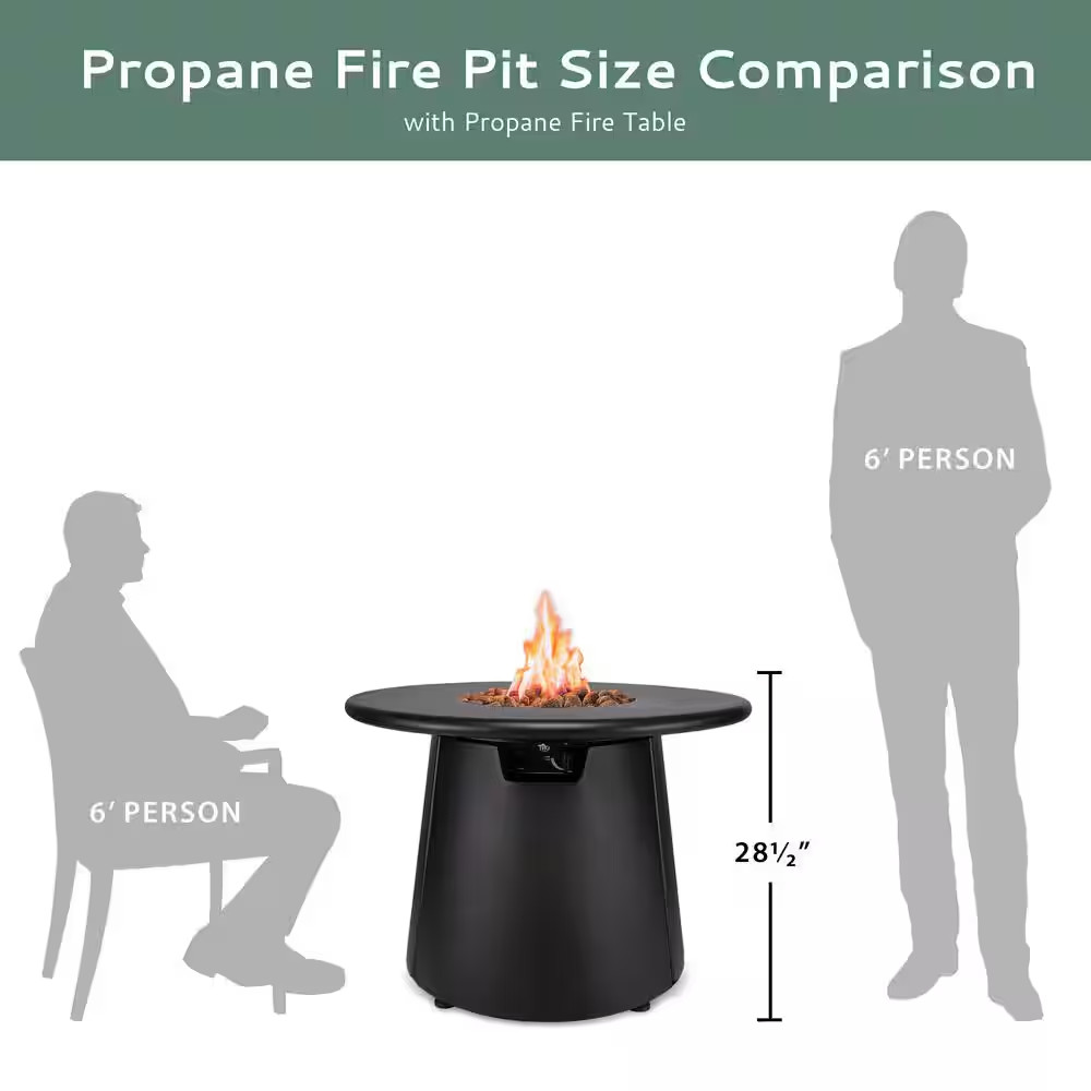 38 In. Propane Tabletop Accessory Black
