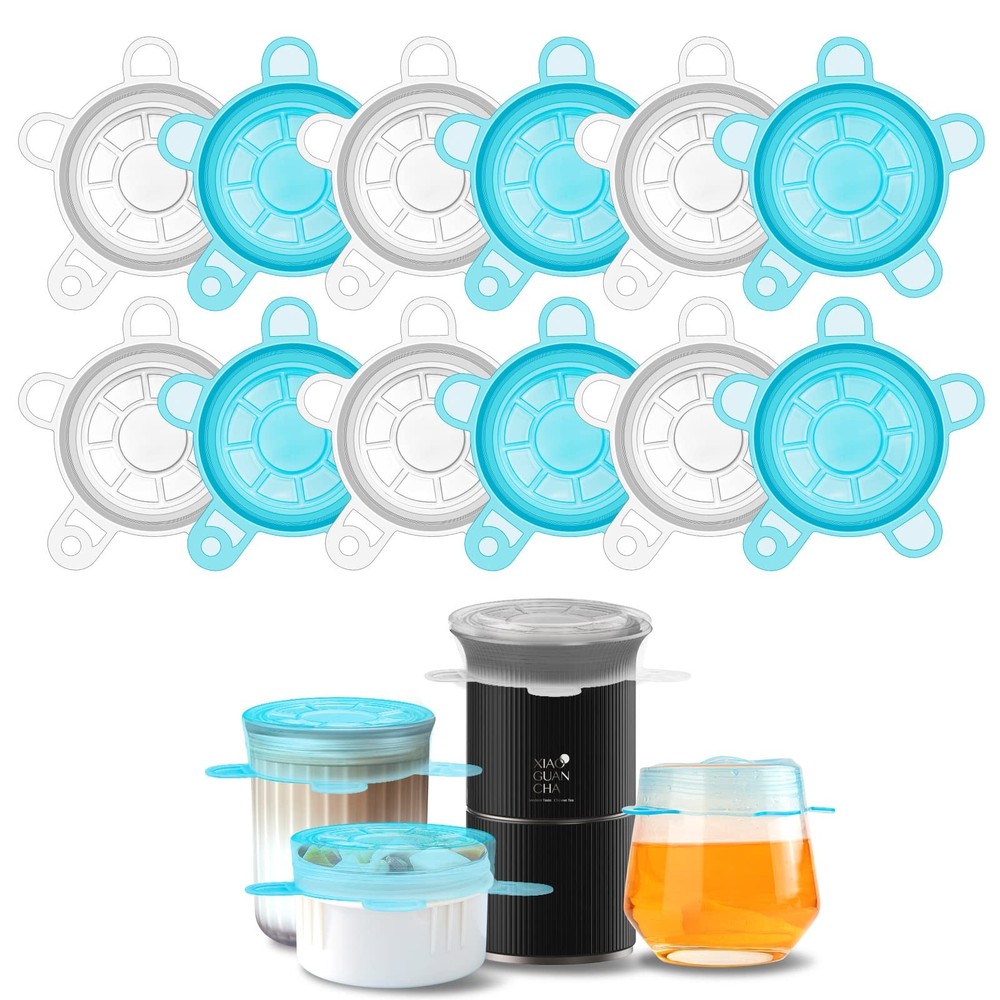 Small Silicone Stretch Lids, 12PCS 2.6"/6.5cm Zero Waste 12PCS, Small, clear