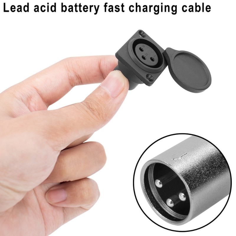 Mobility Scooter Panel Mount Port Easy Installation 3 Pin Socket Connector