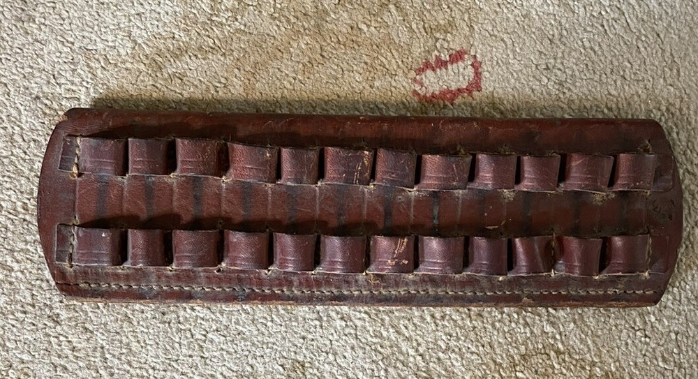 Vintage Red Head Leather Ammo Belt Holder