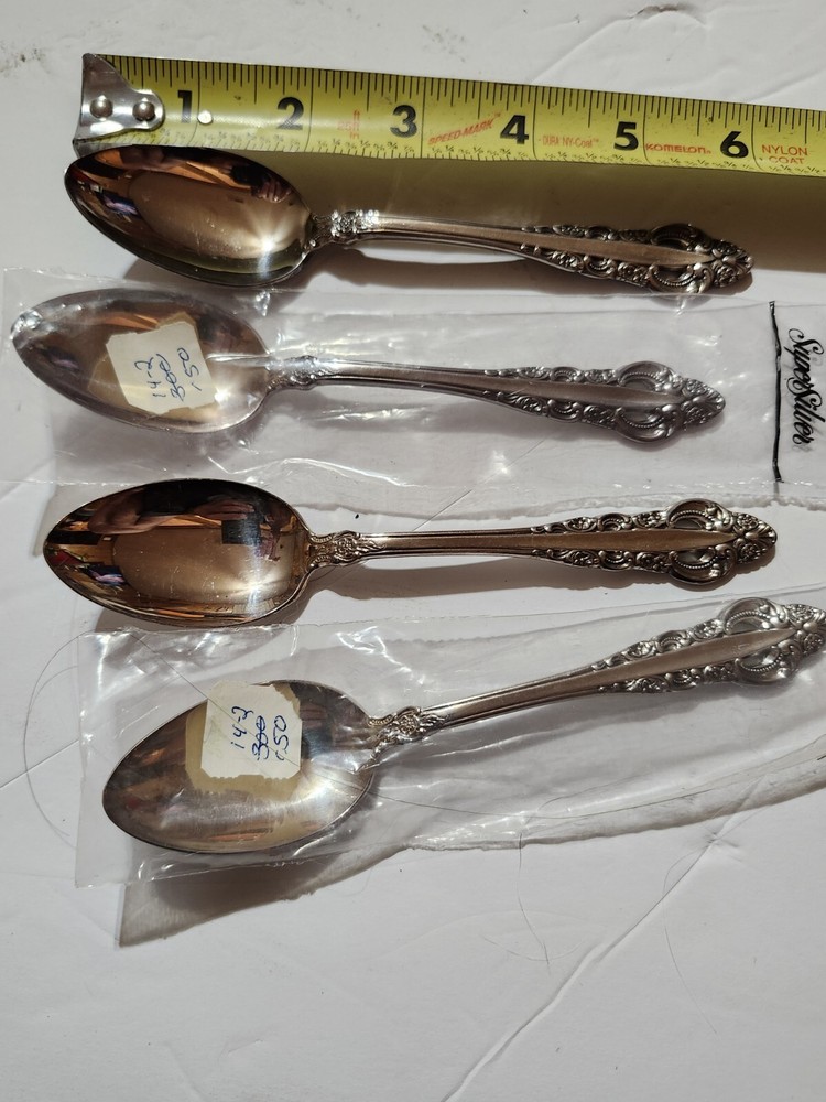 4 Reed & Barton Supersilver 6" Spoons Flatware Silverplate