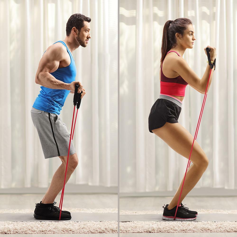 Exercise / Resistance Band 11 Piece Set | Upgraded Design | Adjustable Weights