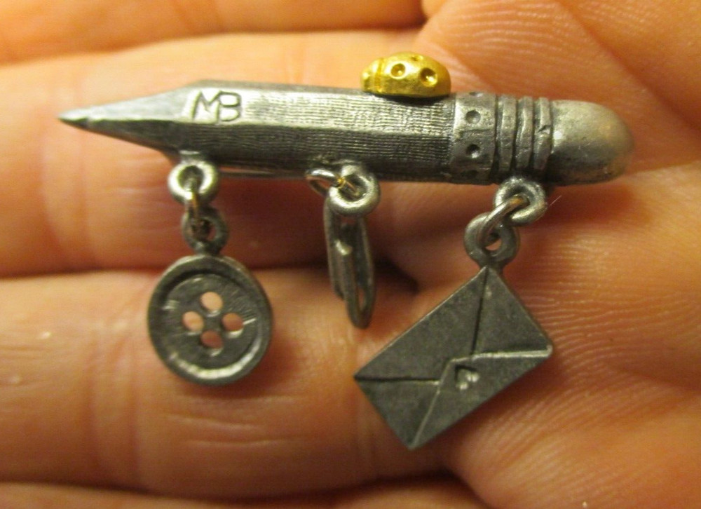 pencil with dangles lapel pin