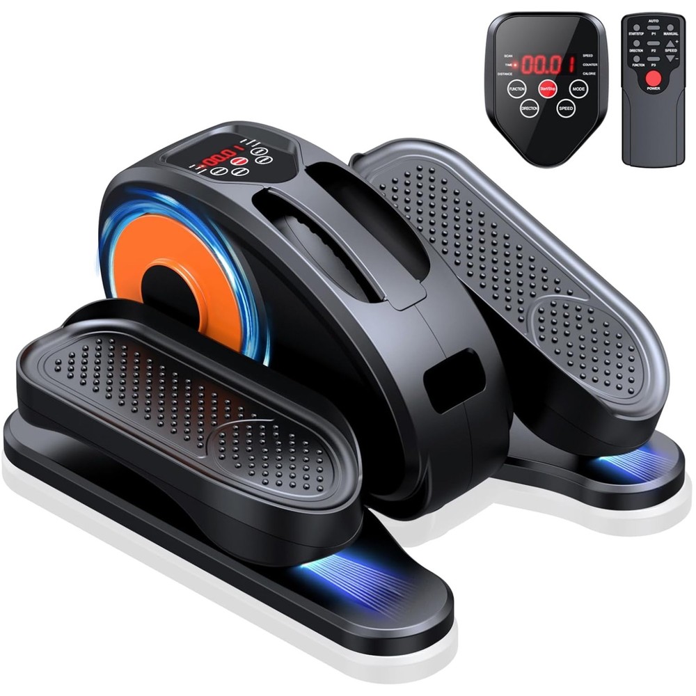 Compact Under Desk Elliptical Machine - 12-Speed Remote Control Leg Exerciser