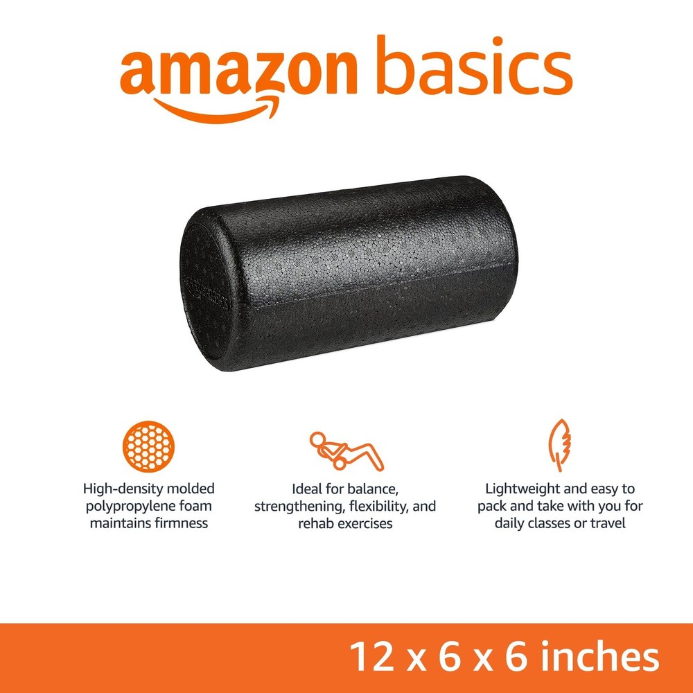 Amazon Basics High-Density Round Foam Roller for Exercise and Recovery -...