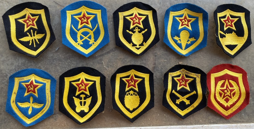 Ten different  Soviet military shoulder patches