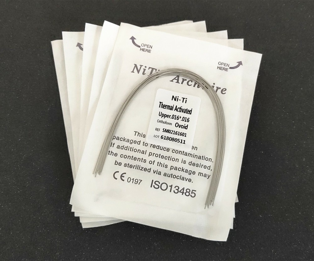 20 Packs 200 Pcs Thermal Activated NITI Rectangular Arch Wire Bows Ovoid Form