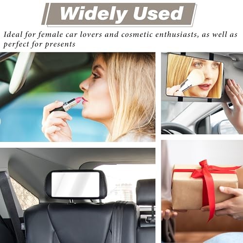 Car Visor Mirror, Sun Visor Mirror with Straps, Cosmetic Makeup Visors Mirrors