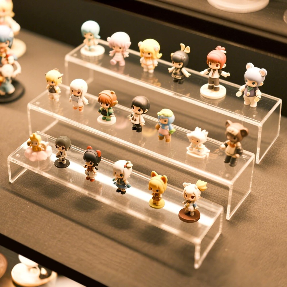 Acrylic Display Risers 6pcs 12'' Large Stands Thickened to 0.2''(5mm) Stackable