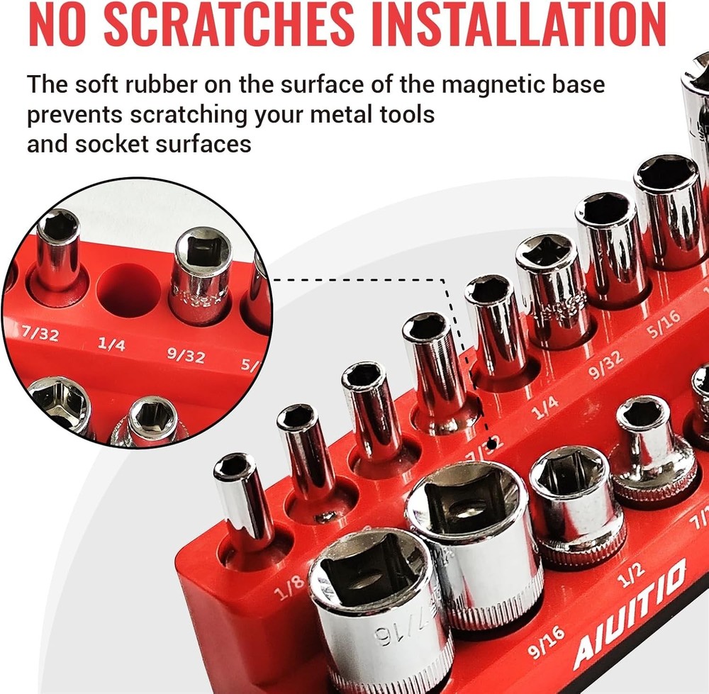 Durable 6-Piece Magnetic Socket Holder Set: Perfect for Standard & Deep Sockets