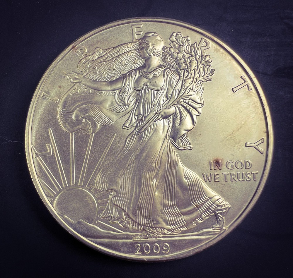 2009 $1 Silver Eagle Beautiful Toning with case🔥