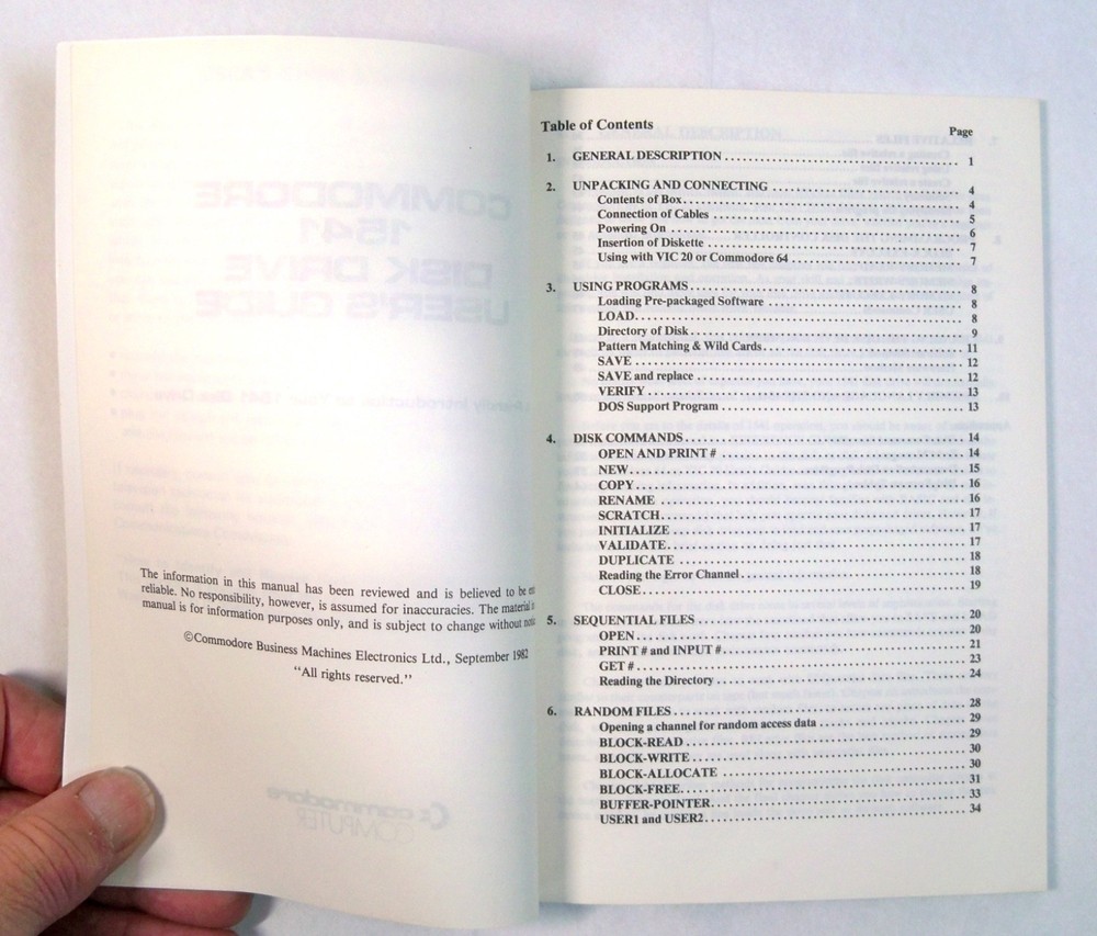 Commodore 1541 Disk Drive Users Guide Manual C64 128