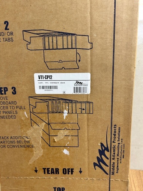 Middle Atlantic VT1-CP12 1 RU Rack Vent Panel, 12x Contractor Pack