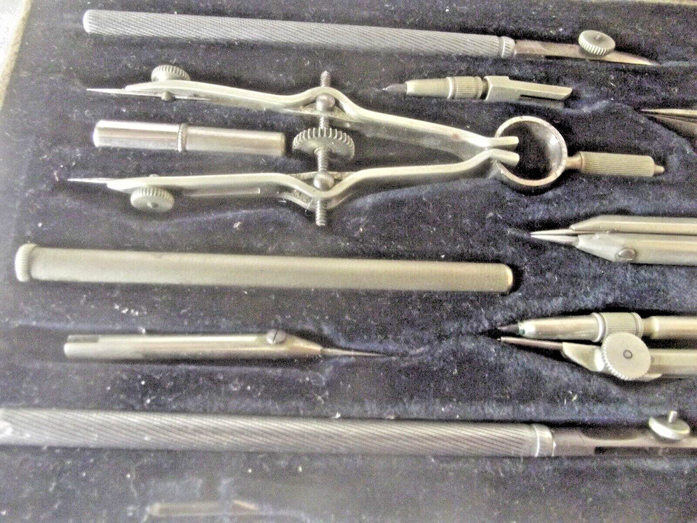 Two Vintage Cased Architects / Draftsman Drawing Sets