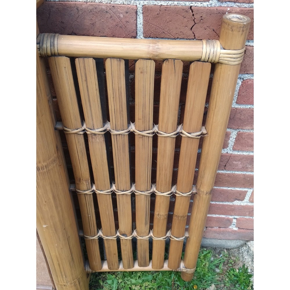 Solid Bamboo Wall or Vanity Mirror w/Folding Double Doors Tiki Island Unique