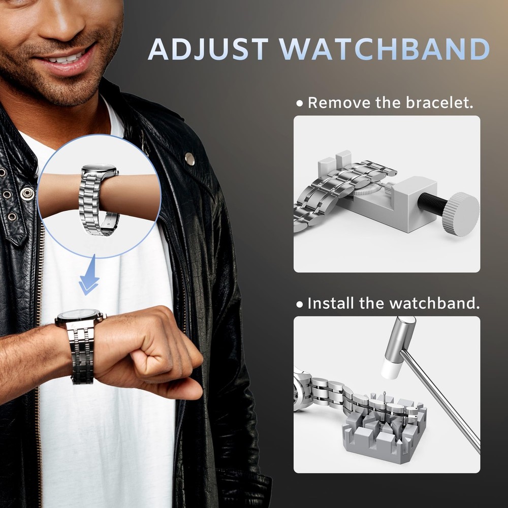 JOREST Watch Repair Tool Kit, Battery Replacement, Strap Adjustment,...