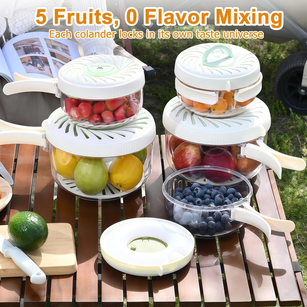 Fruit Storage Containers with Ice Tray - Strainers & Colanders 2-in-1 Fruit a...