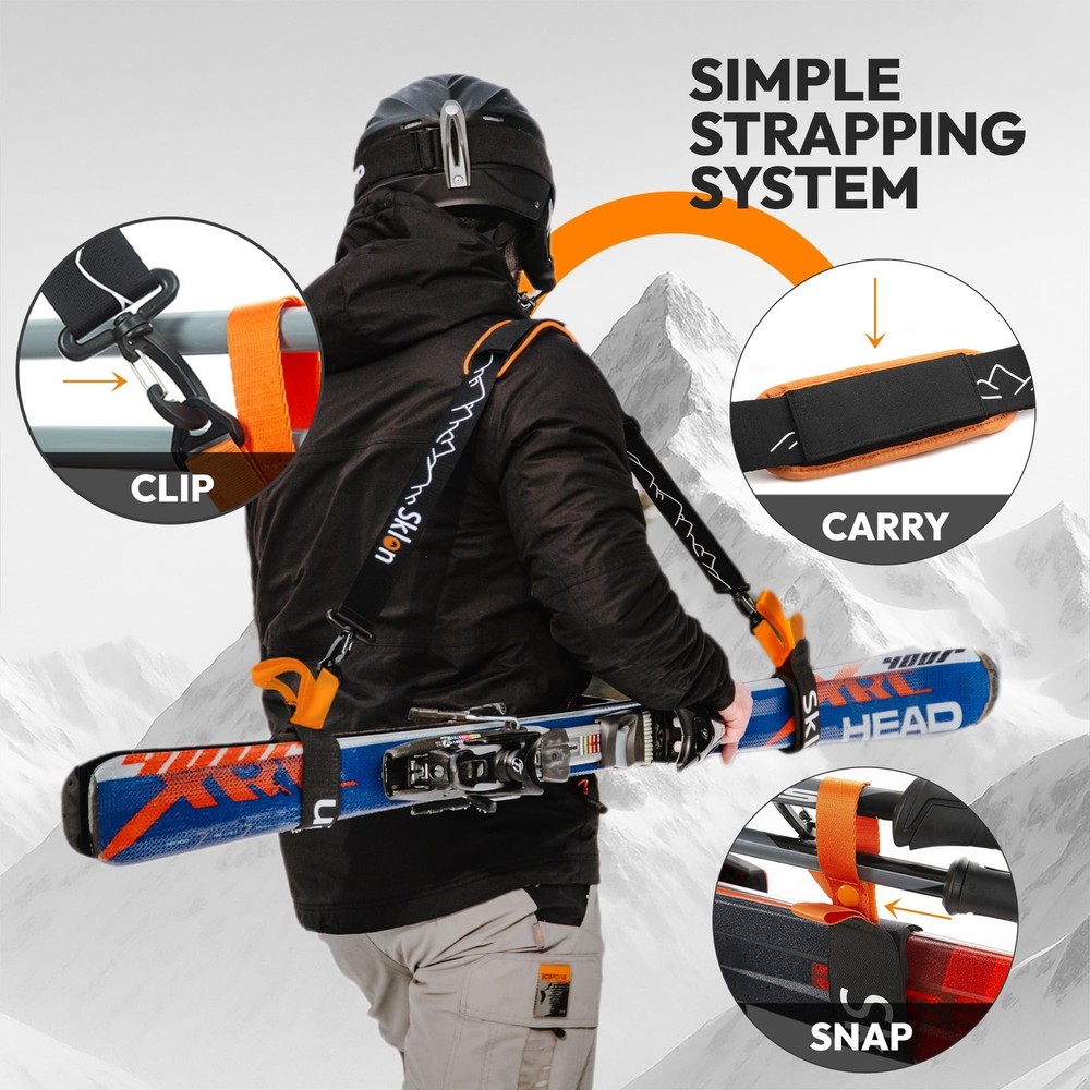 Sklon Ski Strap and Pole Carrier | Avoid The Struggle and Effortlessly Transp...