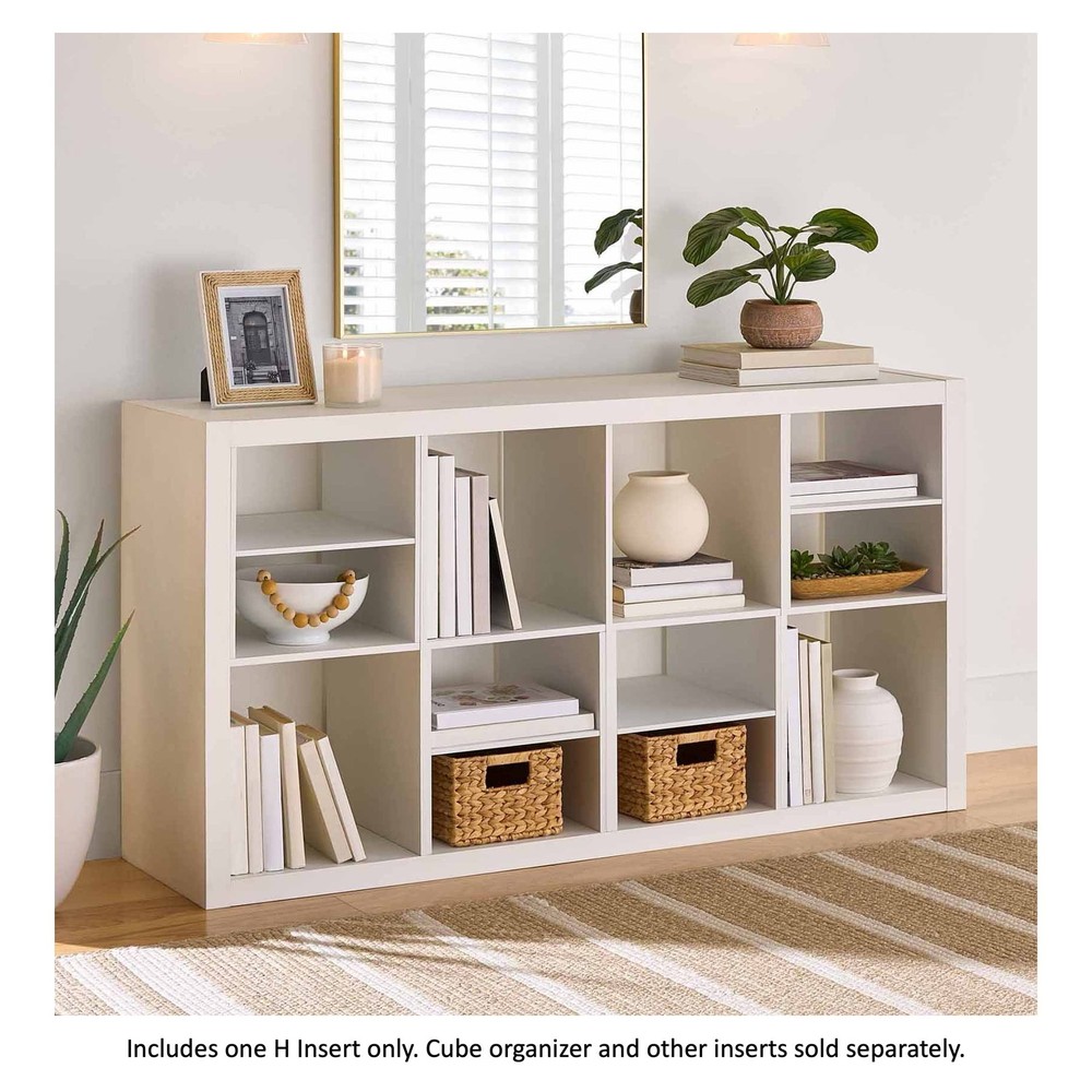 H Shelf Cube Organizer Insert White Texture Easy To Assemble and Install