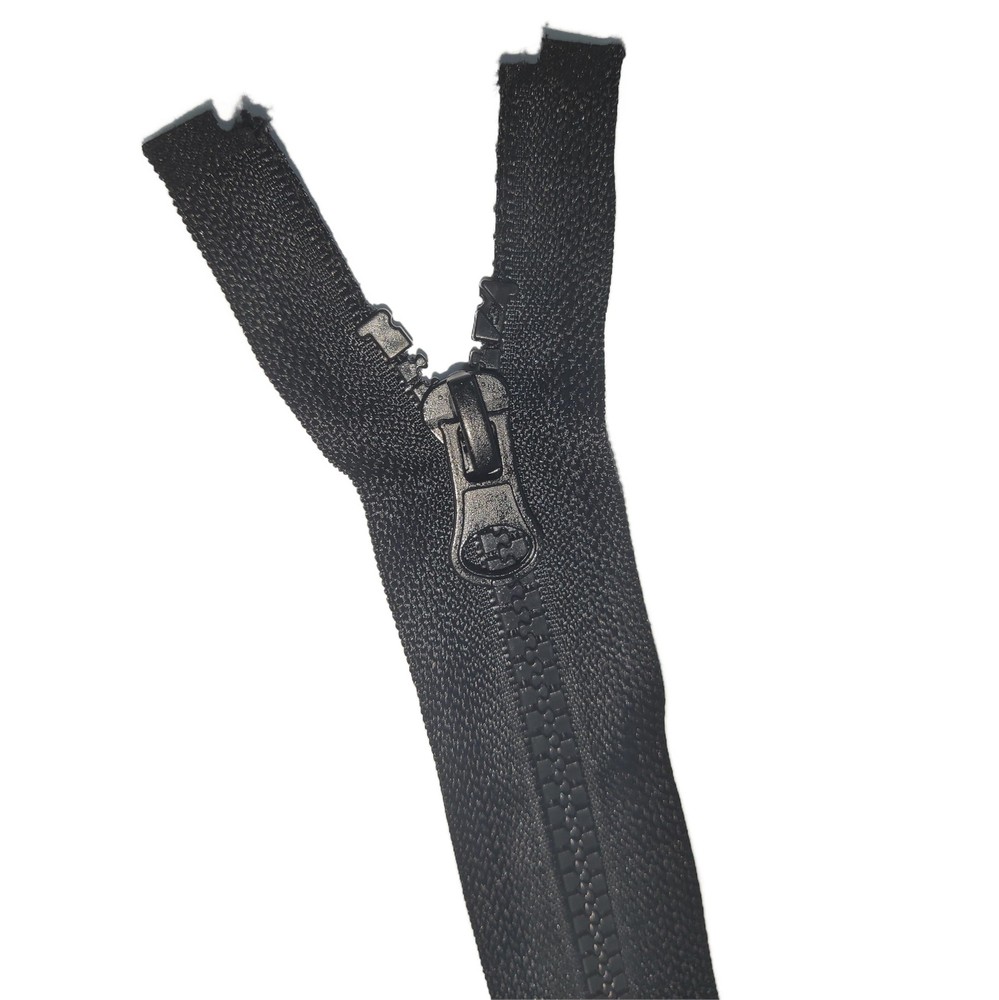 4PCS #5 25" Jacket Zippers Black Resin Plastic Separating Zippers Bulk