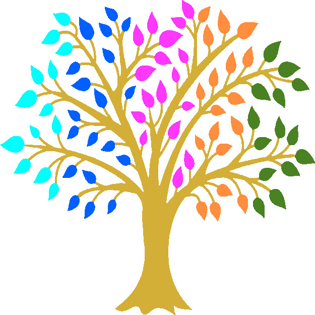 30 Custom Fancy Modern Rainbow Tree Personalized Address Labels