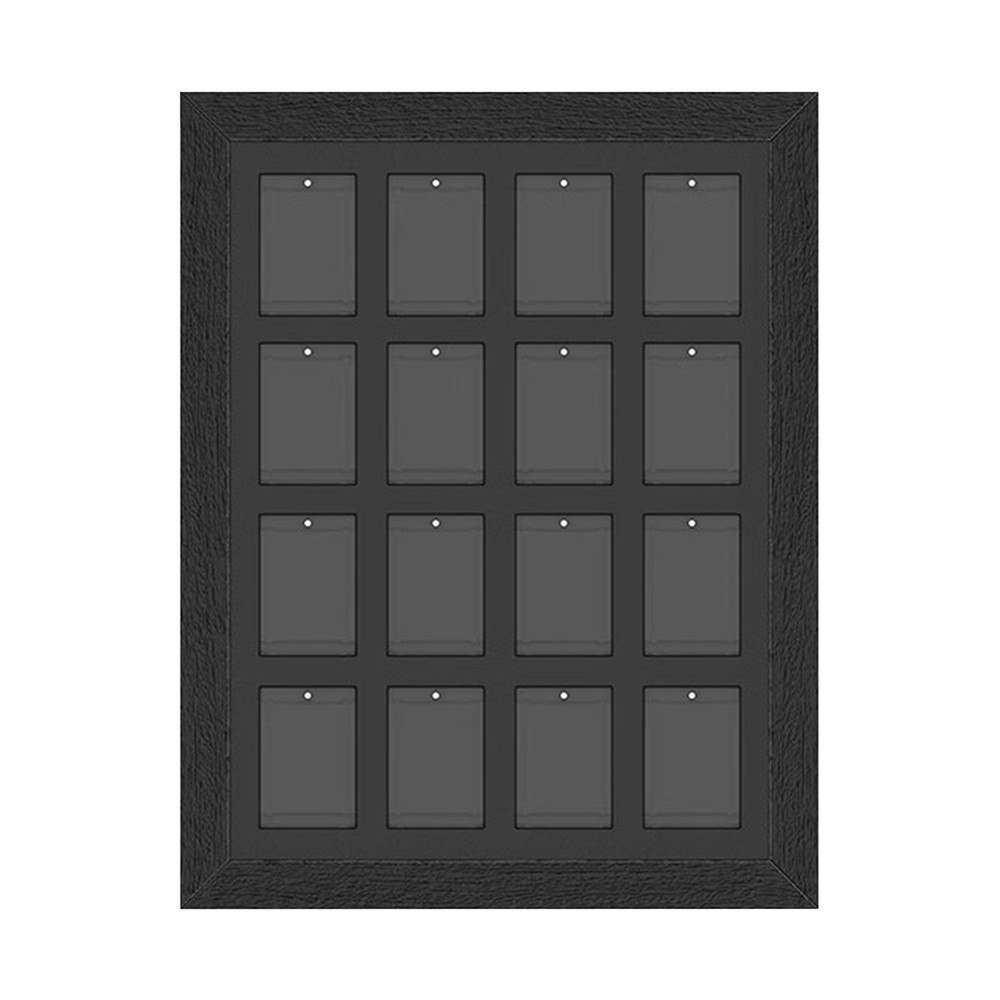 16Grids Trading Graded Cards Display Frame Solid Wood Frame Magnetic Card Holder