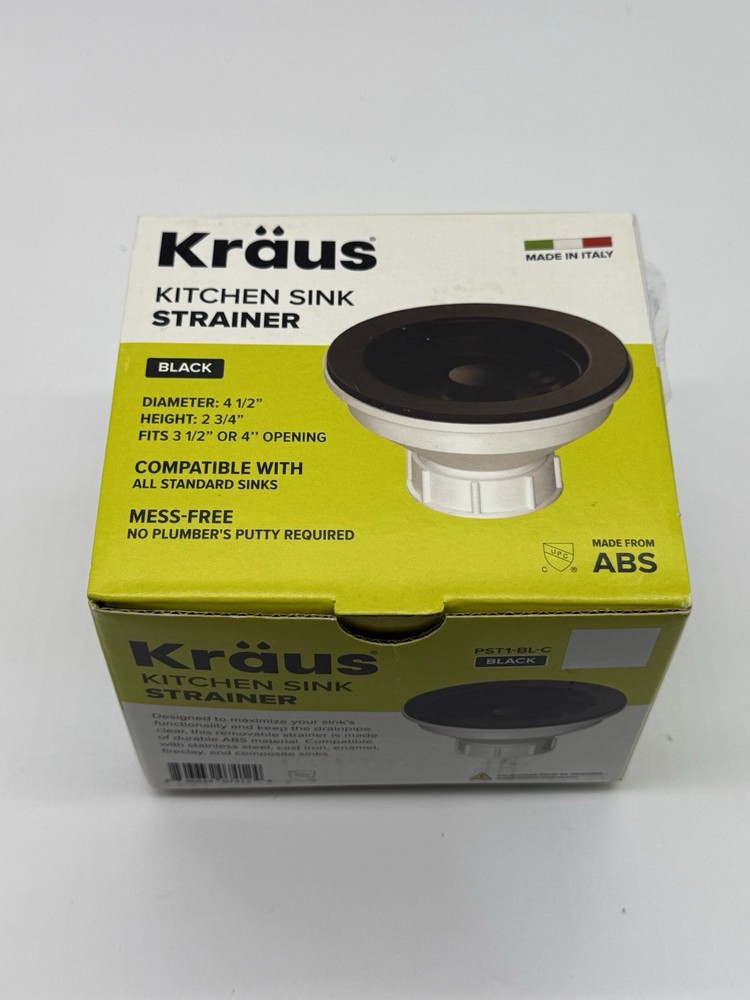 Kraus PST1-BL-C Kitchen Sink Strainer in Black