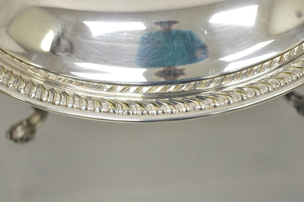 FB Rogers Silver Co 1158 Silver Plated Footed Covered Dish Serving Bowl - a Pair