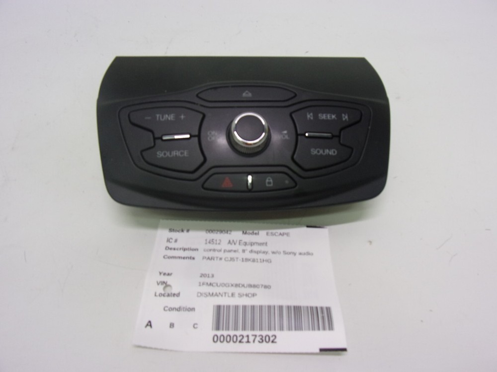 FORD ESCAPE 2013-2016 A/V Equipment control panel, 8" display