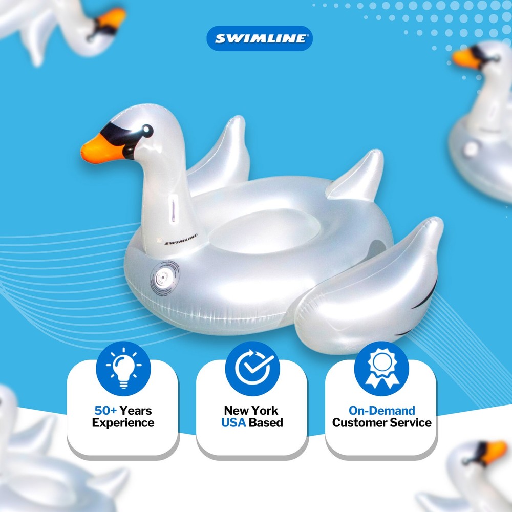 Swimline Pool Rideable Swan Inflatable Float Toy (2 Pack) 75" (Open Box)