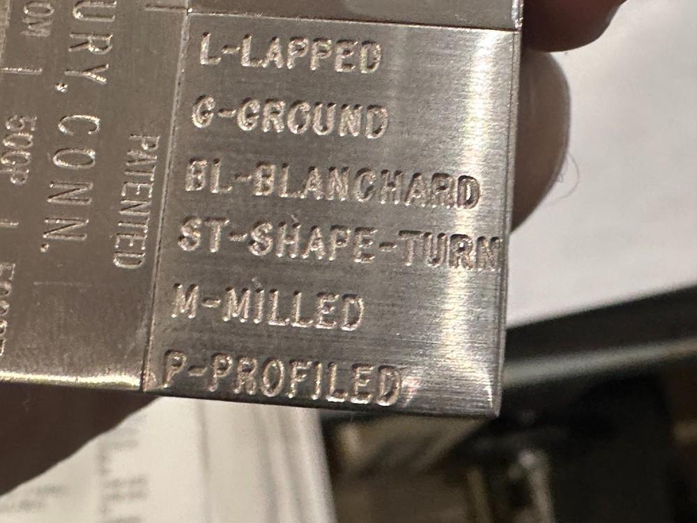 GAR S-22 Microfinish Comparator Plate, Case, Instructions