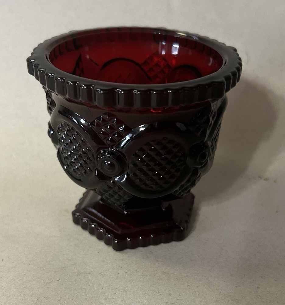 Vintage Avon 1876 Cape Cod Collection Ruby Red Cranberry Glass SUGAR BOWL