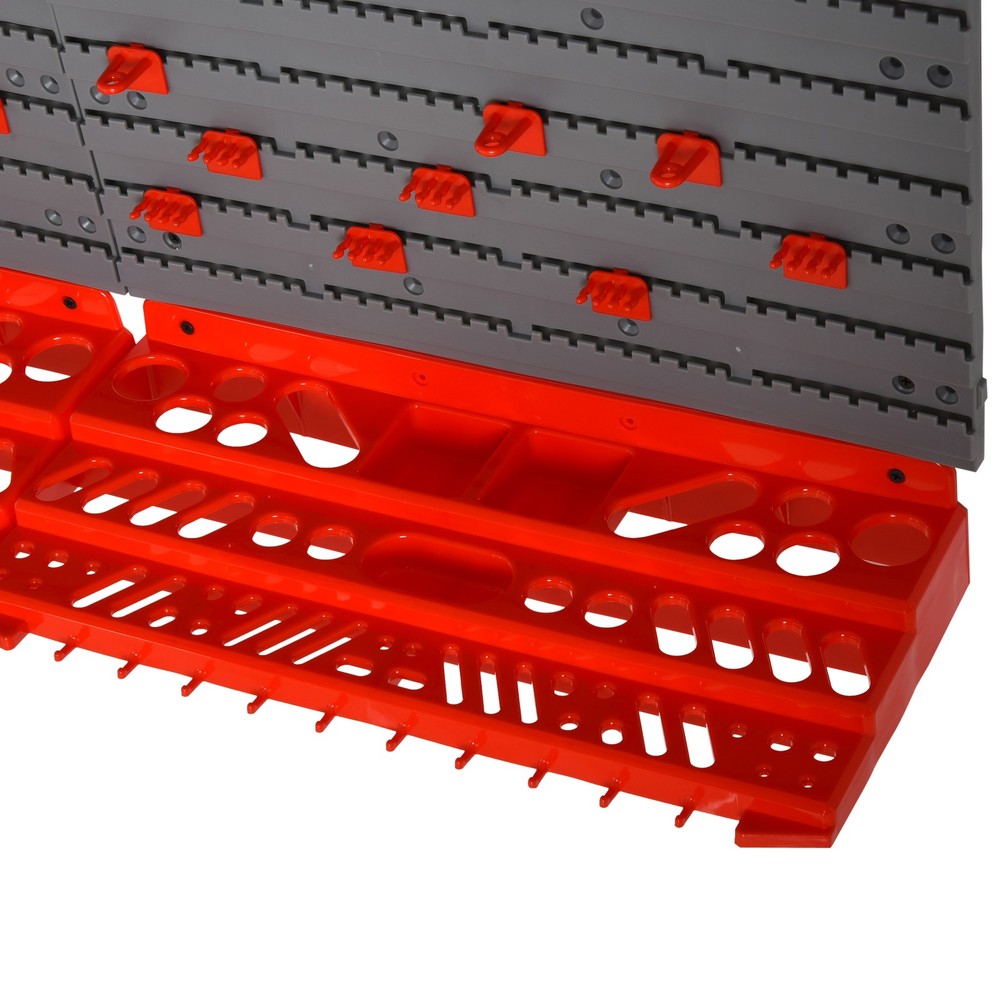 54 Piece Hanging Panel Tool Organization Rack for Garage Wall, 50 Hooks