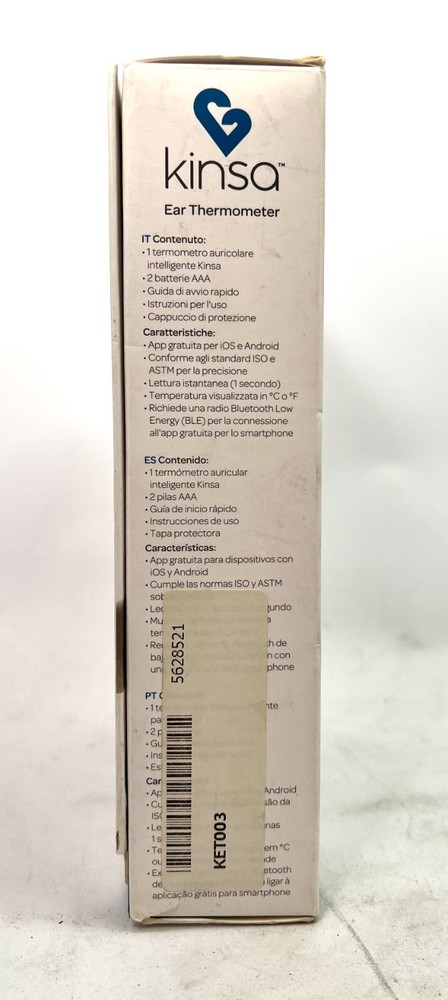 Kinsa KET-003 Bluetooth Digital Smart Ear Thermometer - Blue