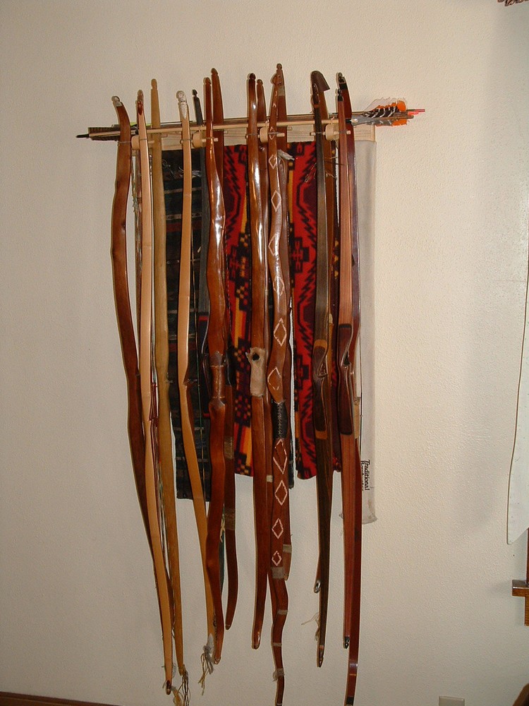 traditional bow rack holds 16 bows
