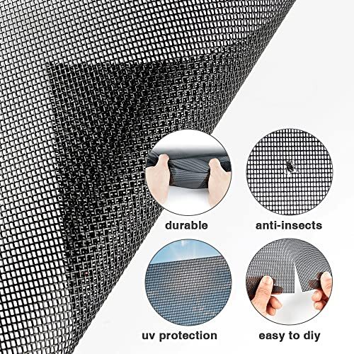 Pet Proof Window Screen Roll 36" x 200" Thicken Charcoal Screen Mesh Durable