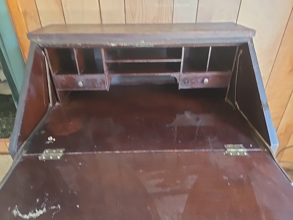 Antique Slant Secretary Desk – Solid Wood