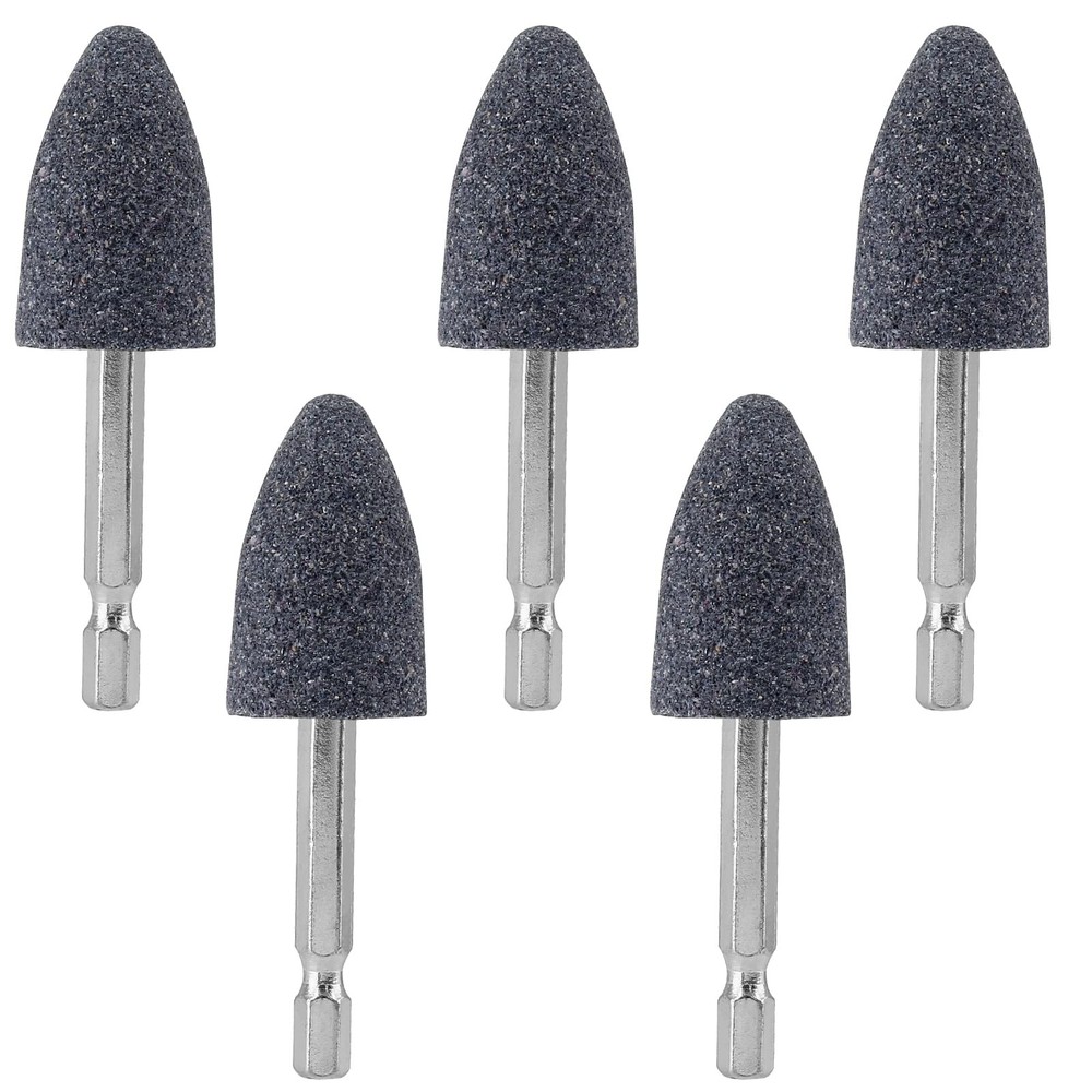 Aracombie 5PCS Abrasive Drill Bits Stone Grinding Bits, 1/4" Hex Cone Shaped