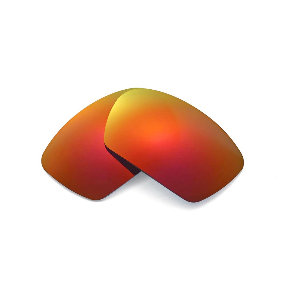 Walleva Fire Red Polarized Replacement Lenses For Oakley Badman Sunglasses