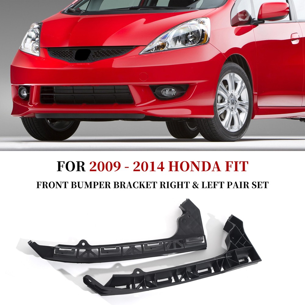 Pair Bumper Bracket Set For 2009-2014 Honda Fit Front Left & Right Plastic