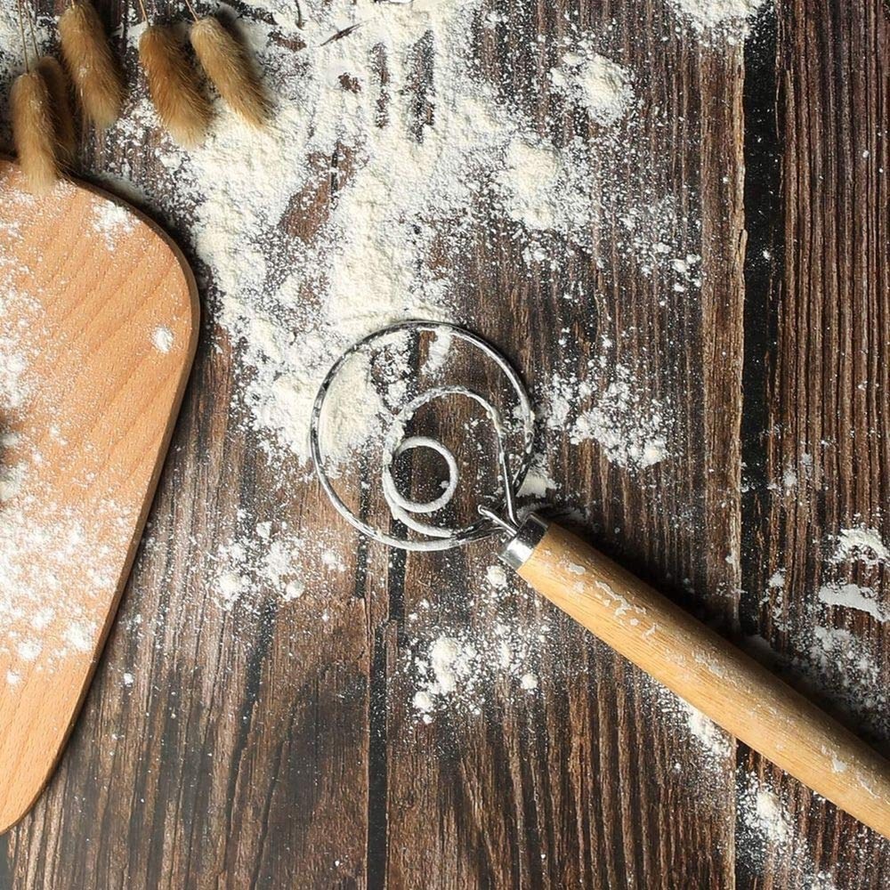 Danish Dough Whisk - Bread Making Tools - Danish Dough Hook - Bread Dough Mix...