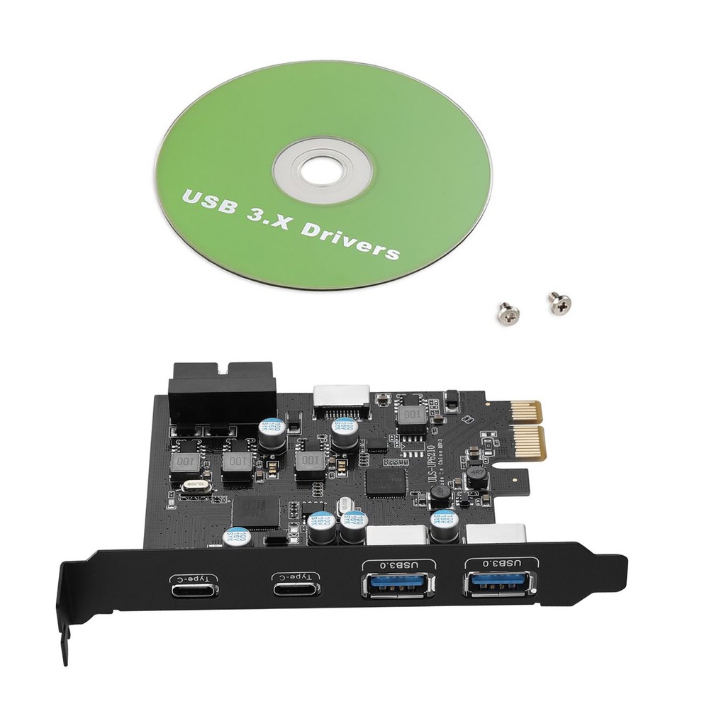 5Gbps Expansion Card For Win/Mac/Linux 2xUSB-C 2xUSB-A PCIe X1/X4/X8/X16