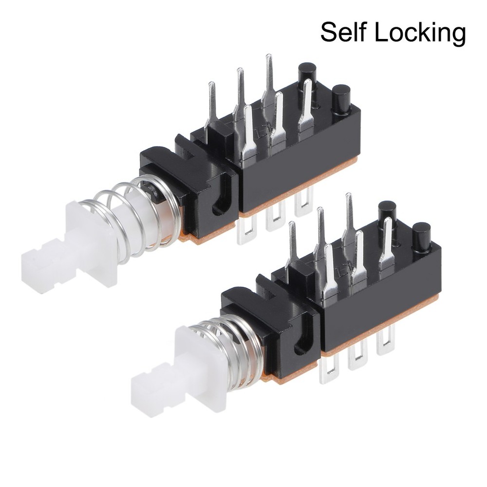 Push Button Switch DPDT 6 Pin 1 Position Self-Locking 2pcs
