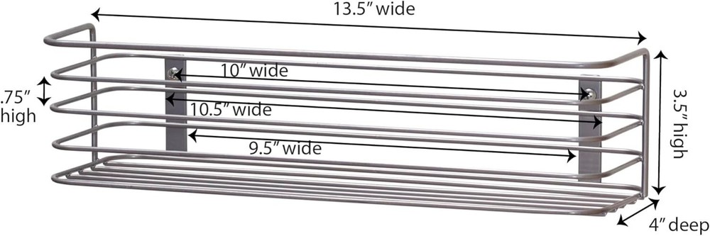 Long Basket Door Mount Cabinet Organizer Solid Doors Walls Lightweight