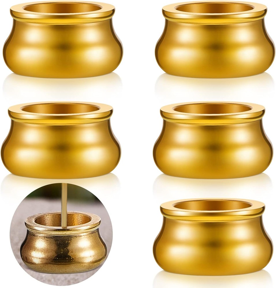 6 Pcs Incense Burner Holder Mini Cone Stick Brass Gold
