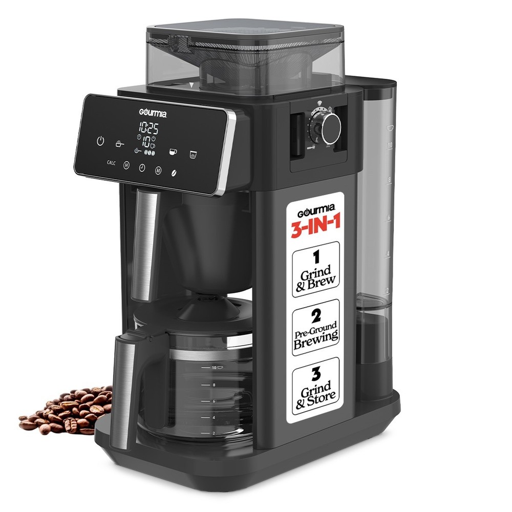Gourmia 10 Cup Programmable Grind & Brew Coffee Maker with Burr Grinder