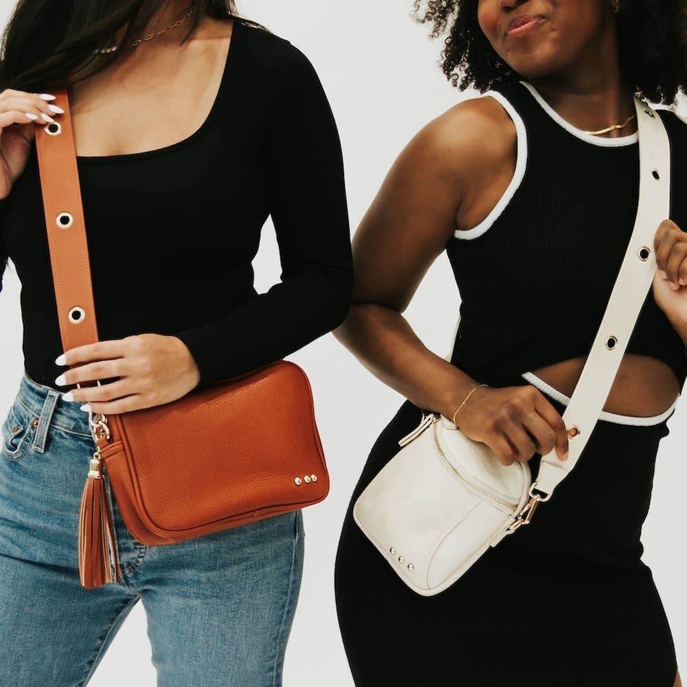 Evelynn Eyelet Vegan Leather Strap Brown