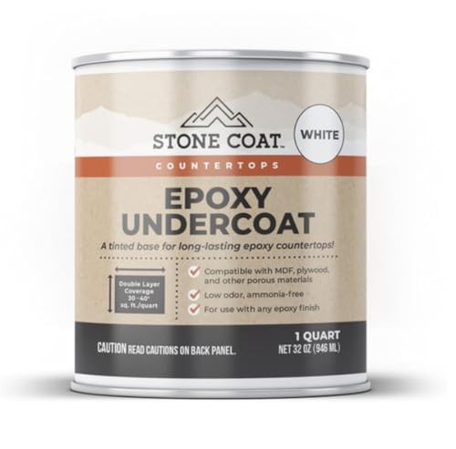 Stone Coat Epoxy Undercoat 1 Quart High-Bond White Countertop Repair Base Coat